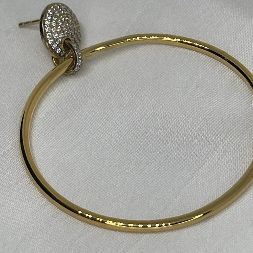 Michael Kors 14K Gold Vermeil Hoop Earrings CZ Statement Chic Women's Fashion - Picture 15 of 16